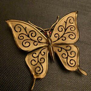 Designer Vintage Alfred Philippe Crown Trifari Gold Tone Brooch - Signed